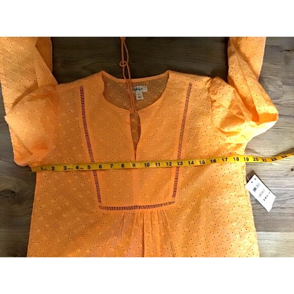 STYLE & CO-WOMEN'S ORANGE 100% COTTON LIGHT LONG SLEEVE TOP SIZE SMALL-NWT - Picture 6 of 7